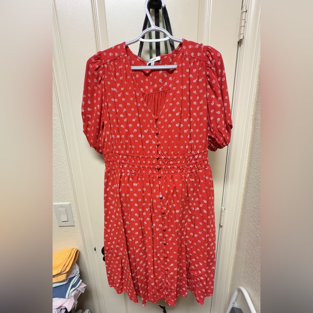 Madewell Red Floral Blouse